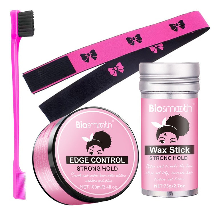 Biosmooth hair styling kit edge control wax stick edge band edge brush